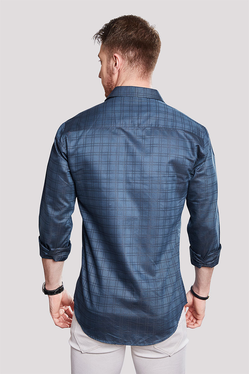 Alessio Blue Checkered Print