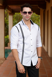 TWINLINE WHITE DESIGNER PRINTED SHIRT