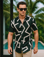 Blaze Dark Green Viscose Print - Resort Shirt