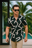 Blaze Dark Green Viscose Print - Resort Shirt