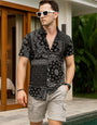 BROCK BLACK VISCOSE PRINT- RESORT SHIRT