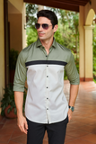 Pistachio Cream Fusion Party Wear Shirt