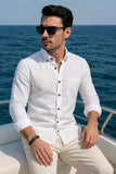 Valentin White Linen Solid Shirt
