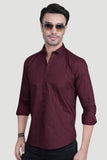 Felix Maroon Cotton Printed Shirt