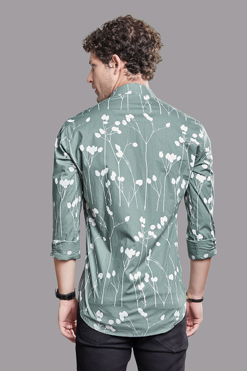 Nestor Green Digital Floral Print