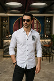 Wilhelm White Cotton Solid Shirt