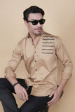 Girac Gold Cottton Solid Shirt