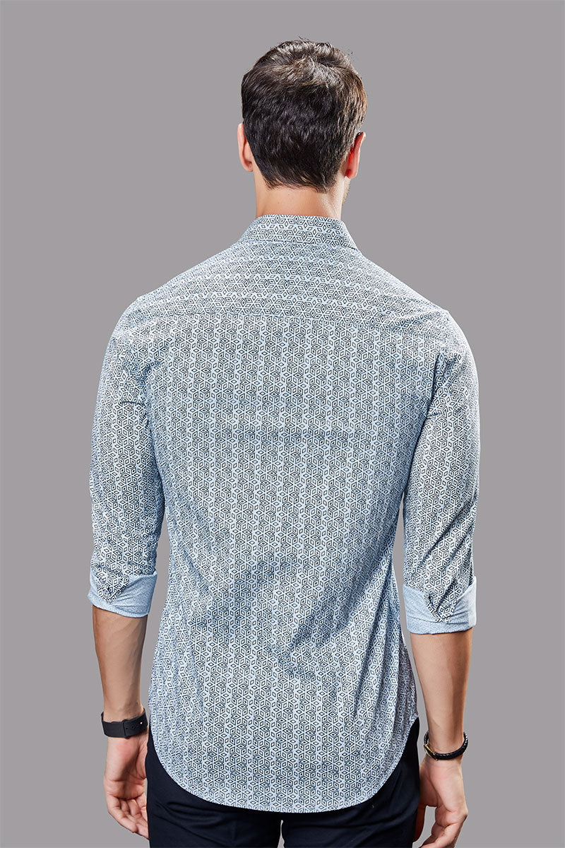 Marvin Blue Geometric Print