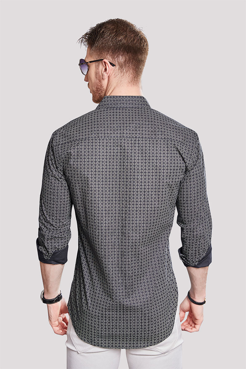 Claudio Navy Blue Checks Print