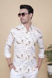 Odor White Linen Printed Shirt