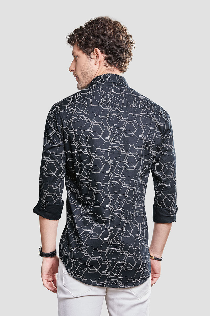 Finnian Black Minimalistic / Geometric Print