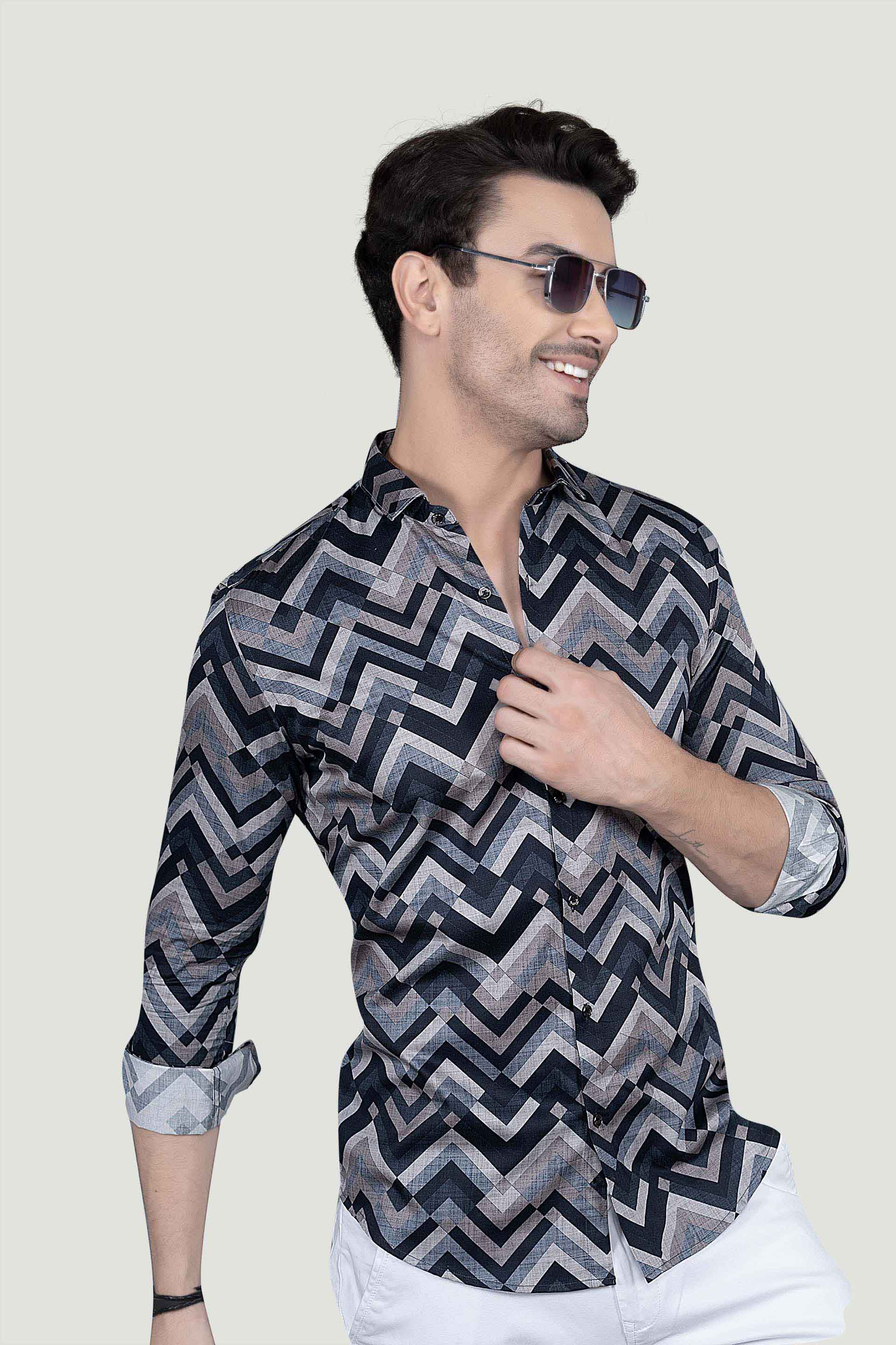 Soren Multi Giza Cotton Printed Shirt