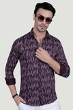 Klaus Maroon Cotton Printed Shirt