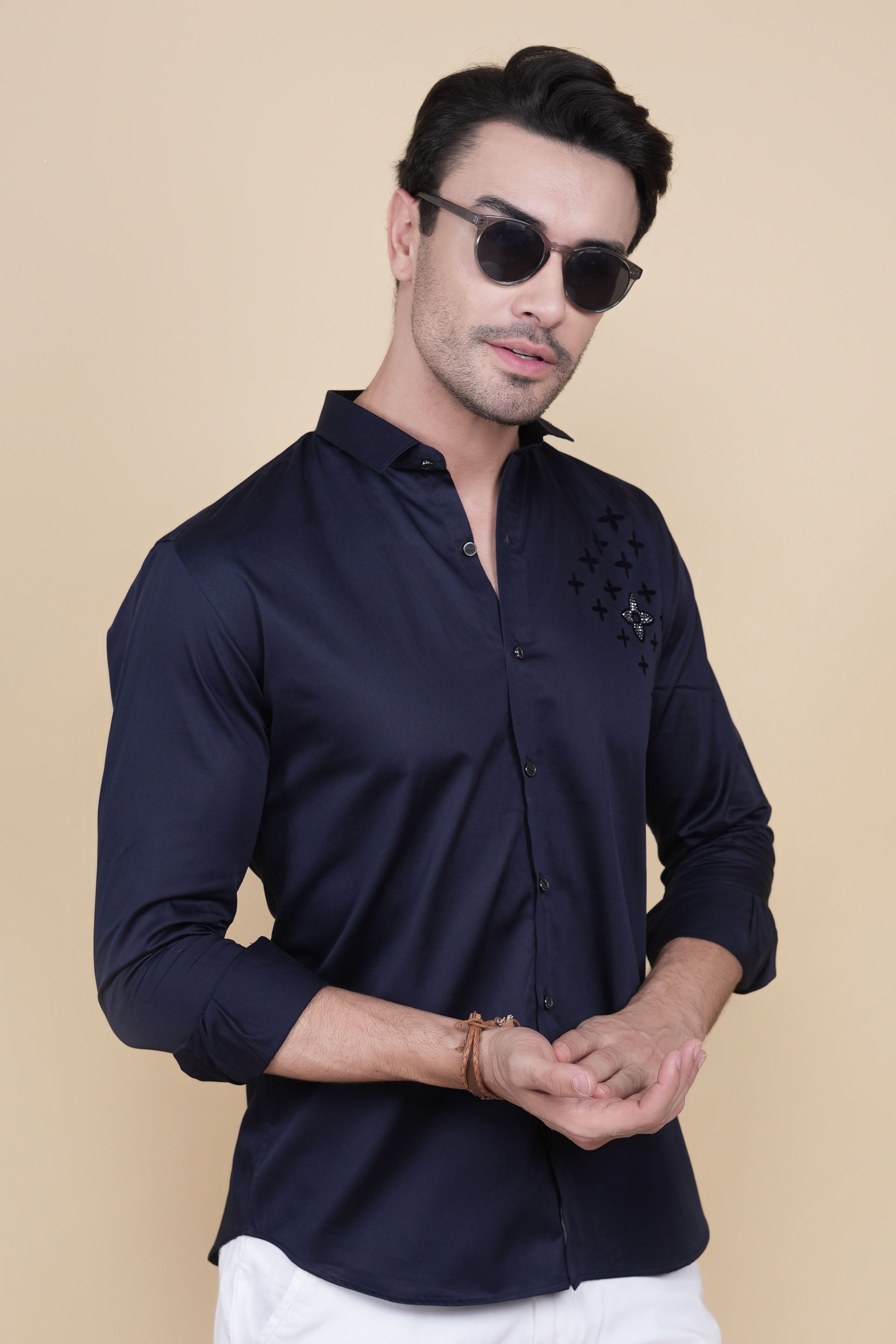 Lucy Purple Cottton Solid Shirt