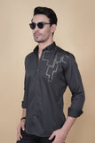 Edward Black Cotton Solid Shirt
