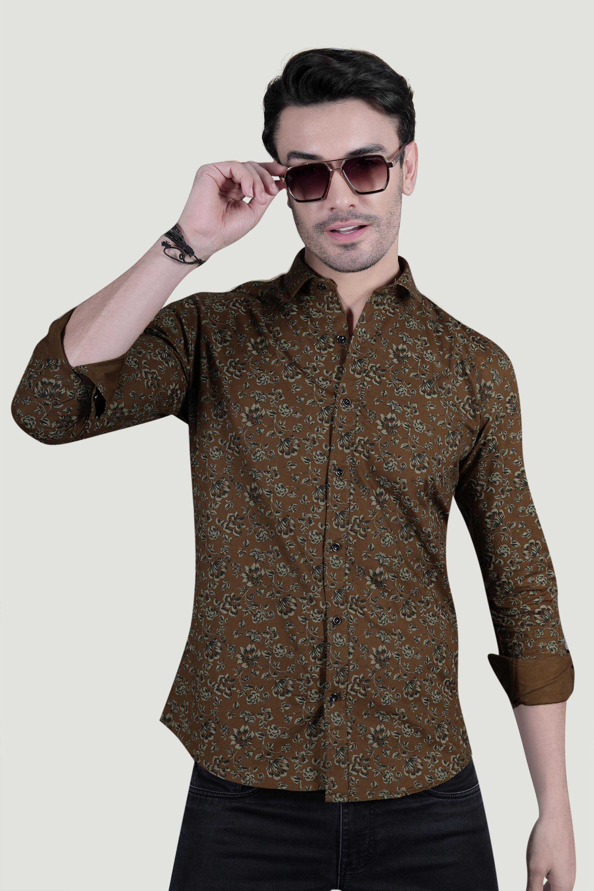 Oliver Brown Cotton Floral Printed Shirt