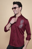 Dixy Maroon Cottton Solid Shirt