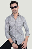 Albin Grey Cotton Printed Shirt
