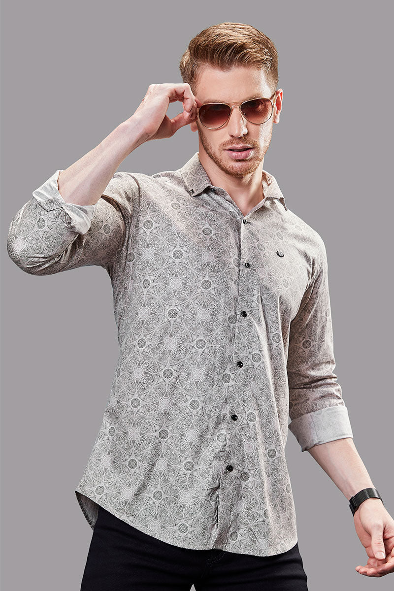 Simon Grey Paisley Print