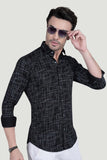 Julien Black Cotton Printed Shirt