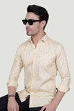 Eirik Cream Cotton Printed Shirt