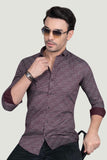 Nils Maroon Cotton Printed Shirt