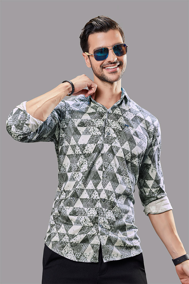 Kian Grey Geometric Print