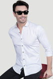 Aidan White Cotton Printed Shirt