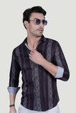 Roman Navy Blue Striped Printed Shirt