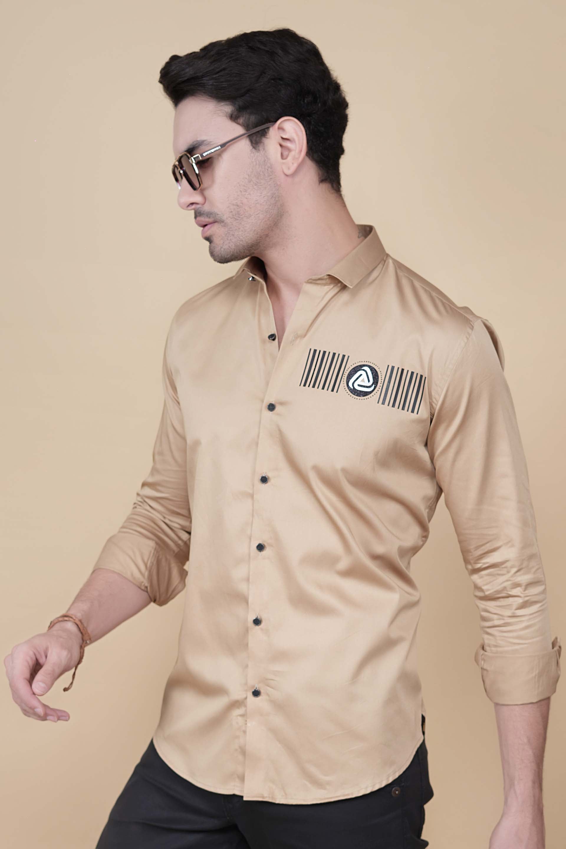 Gebby Gold Cottton Solid Shirt