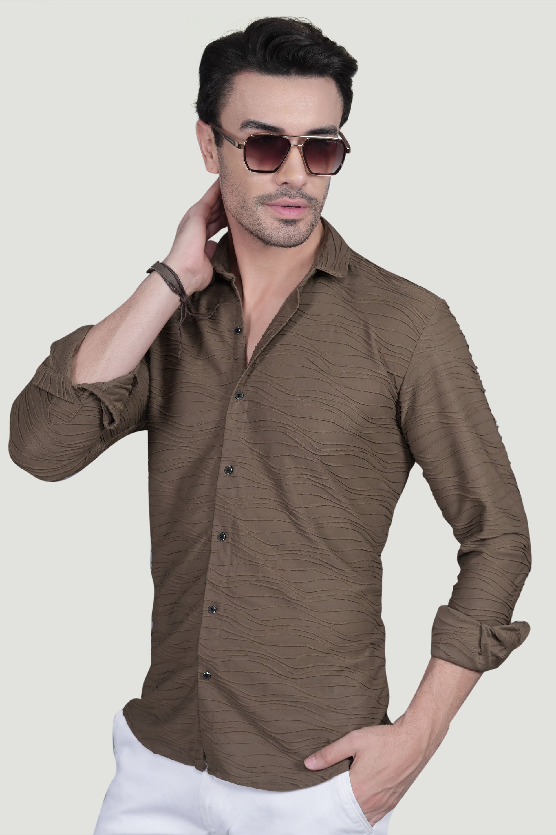 Rafael Brown Knitted Shirt