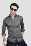 Leon Grey Cotton Printed Shirt