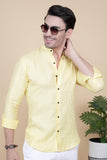 Oliver Yellow Linen Solid Shirt
