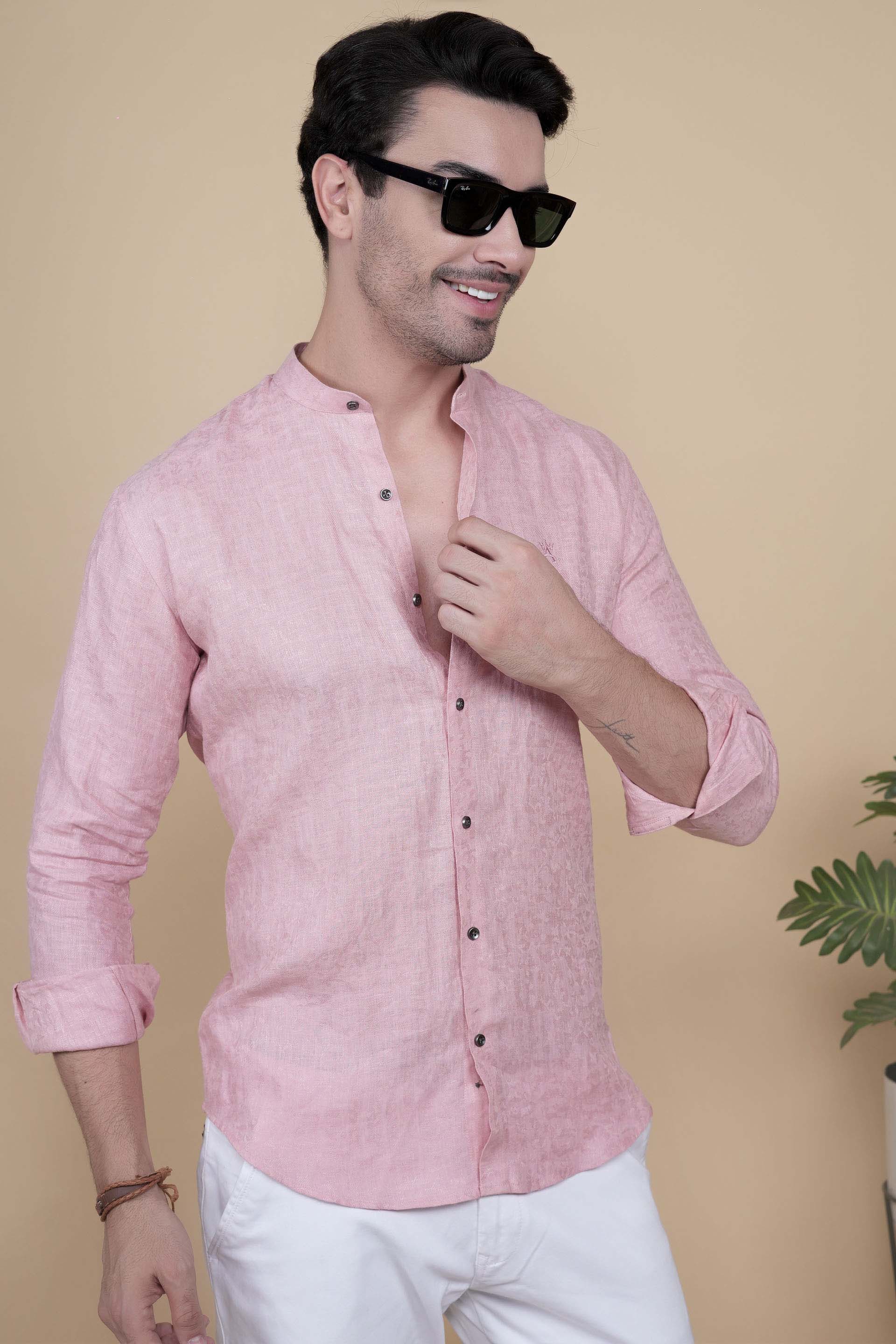 Ronan Pink Linen Solid Shirt