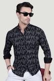 Albert Black Cotton Printed Shirt