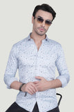 Nikol Light Blue Cotton Printed Shirt