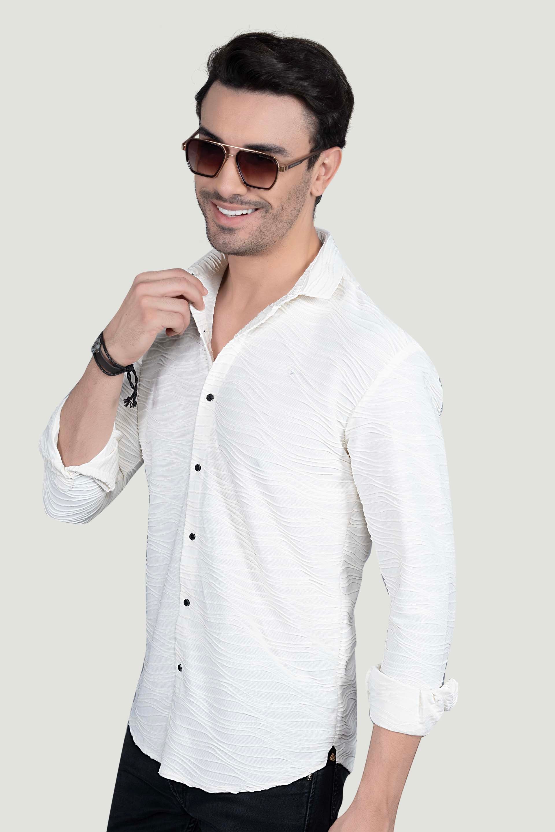 Anton White Knitted Shirt