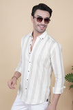 Jerzy Cream Linen Striped Shirt