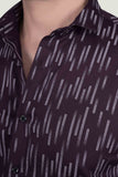 Klaus Maroon Cotton Printed Shirt