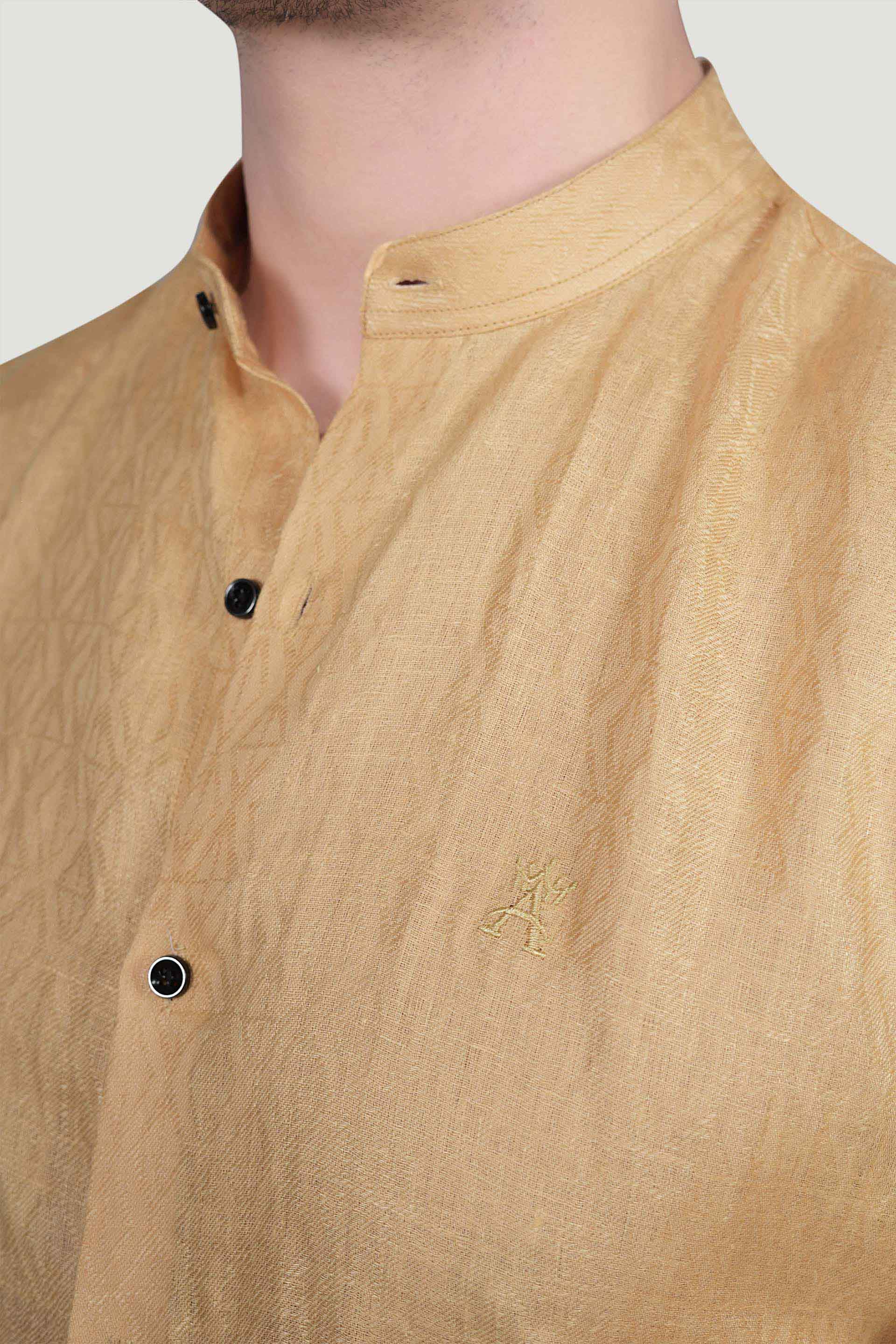 Sandor Orange Linen Solid Shirt
