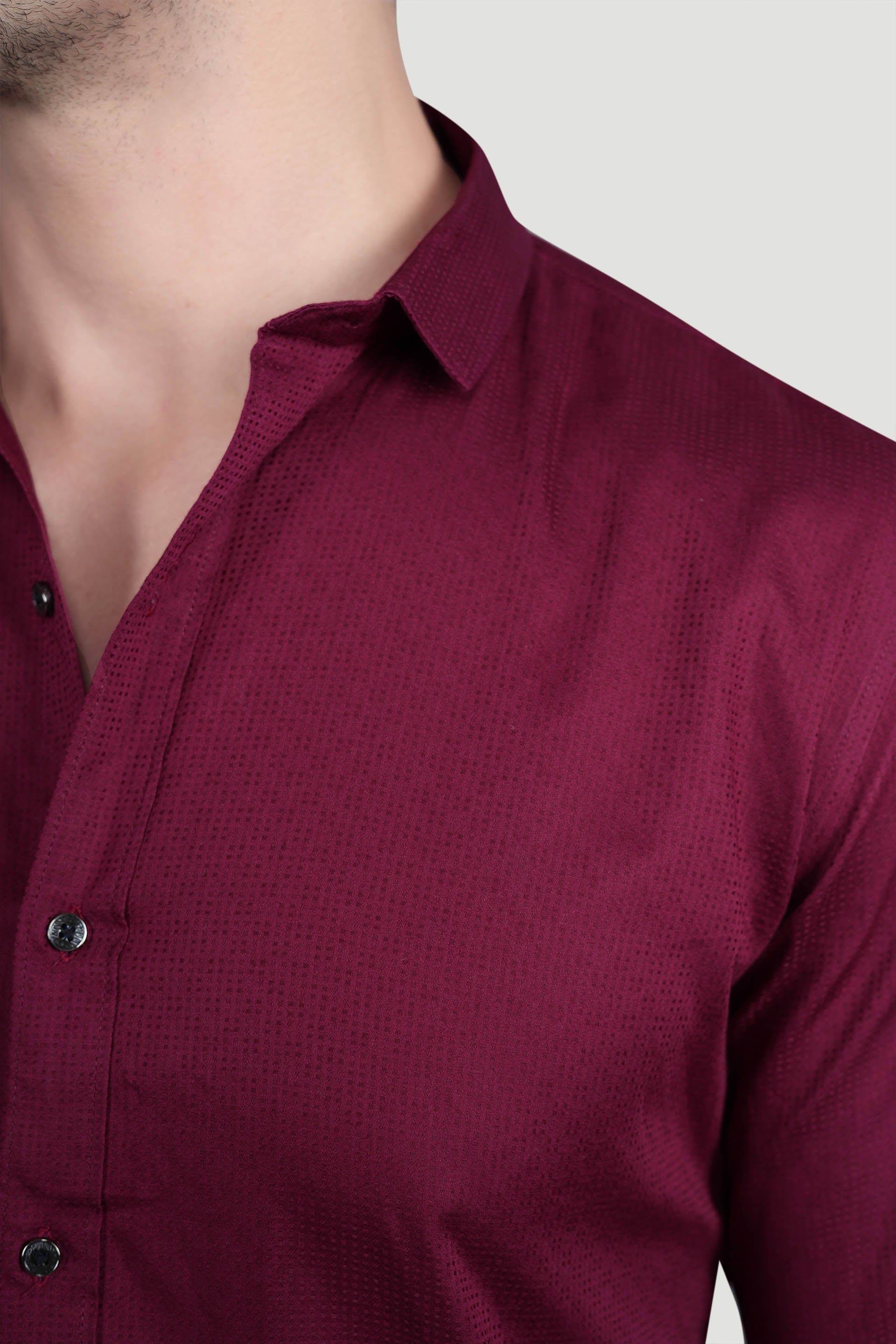Viliam Maroon Cotton Solid Shirt