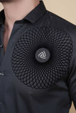 Marcello Grey Cotton Solid Embroidery Shirt