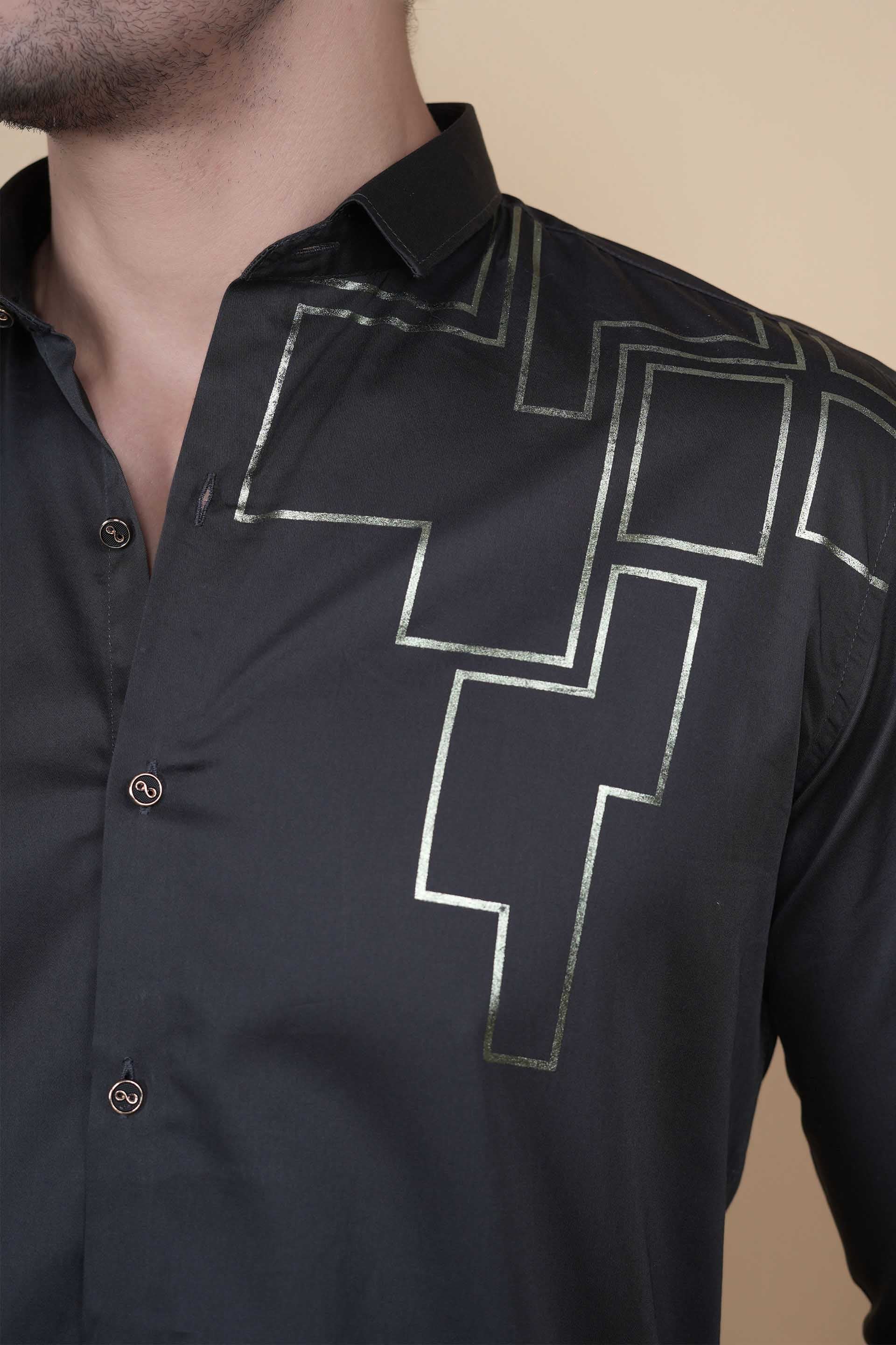 Edward Black Cotton Solid Shirt