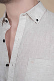 Naty Cream Linen Solid Shirt