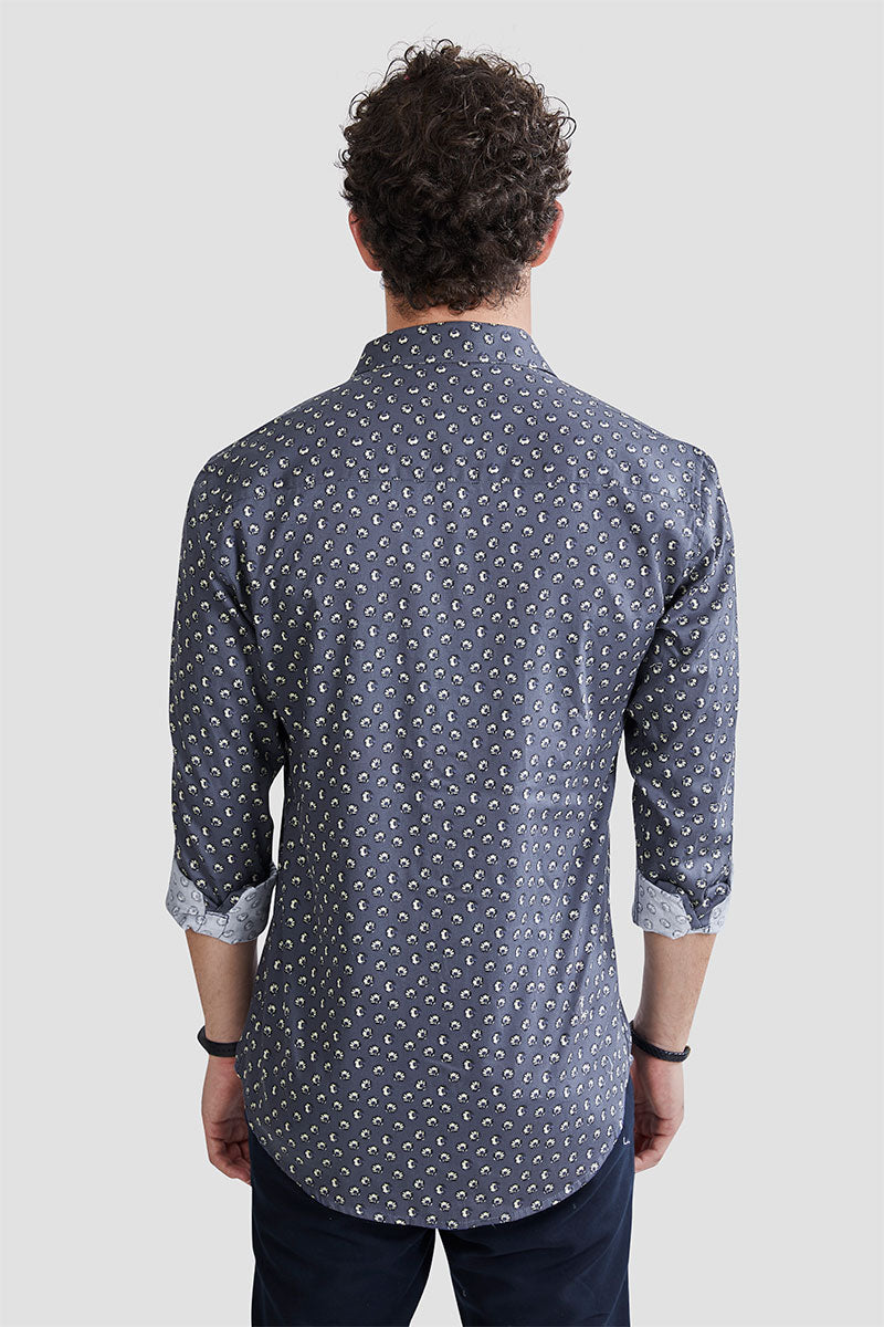 Leopold Navy Blue Digital Floral Print