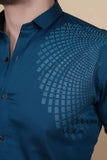 Ciaran Teal Blue Cotton Solid Shirt