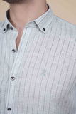 Fabian Grey Linen Striped Shirt
