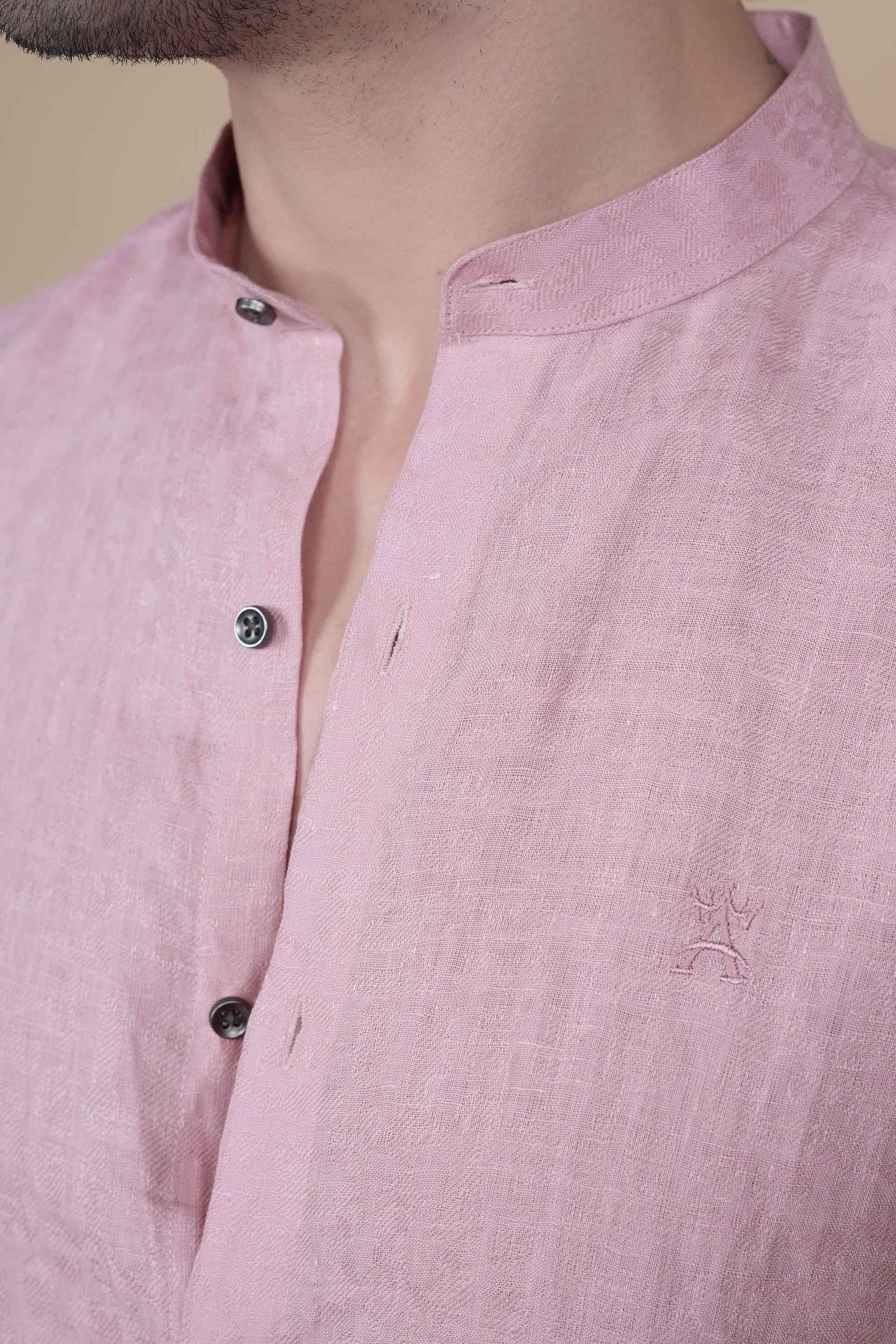 Ronan Pink Linen Solid Shirt