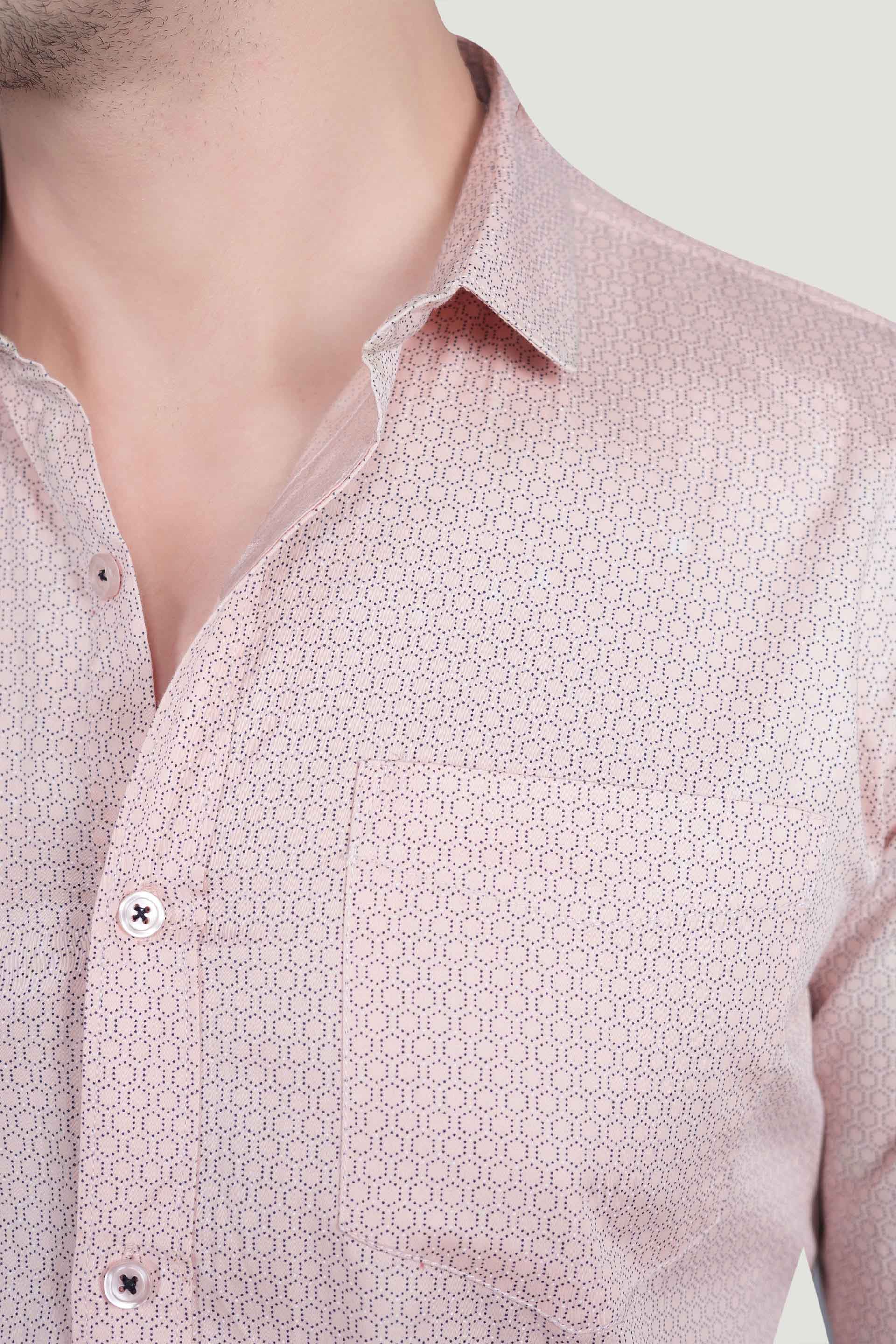 Fionn Pink Cotton Printed Shirt