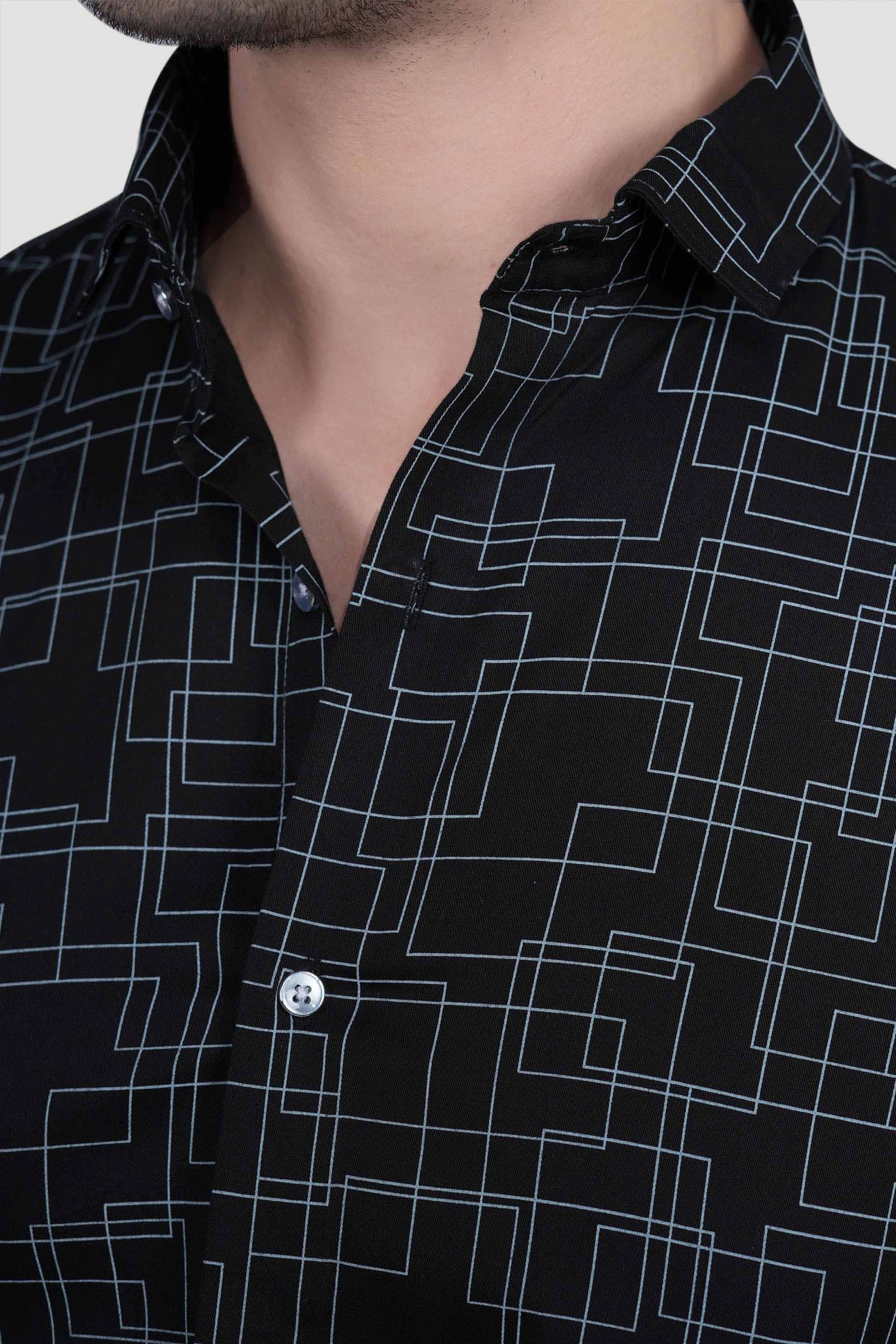 Julien Black Cotton Printed Shirt